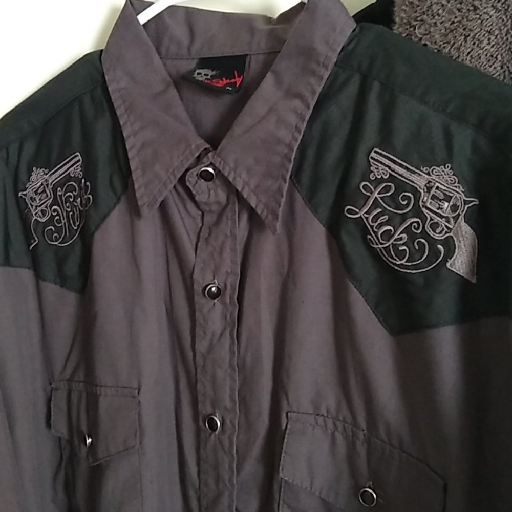 Rock steady button up shirt old man style